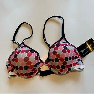 EYESHADOW polka dot convertible racer back underwire t shirt bra